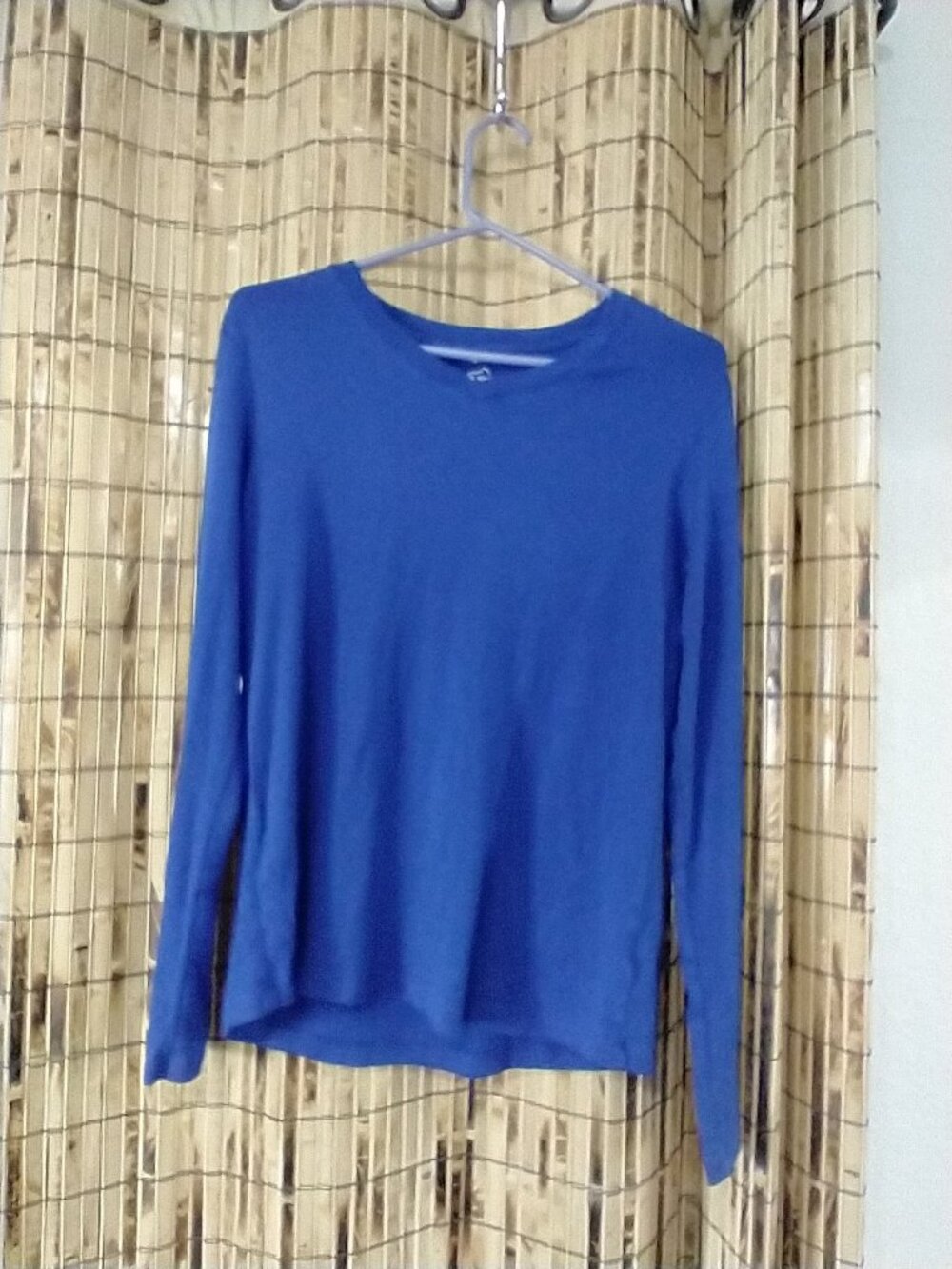 Eddie Bauer Royal Blue Long Sleeve Crewneck Tee Shirt Size Large